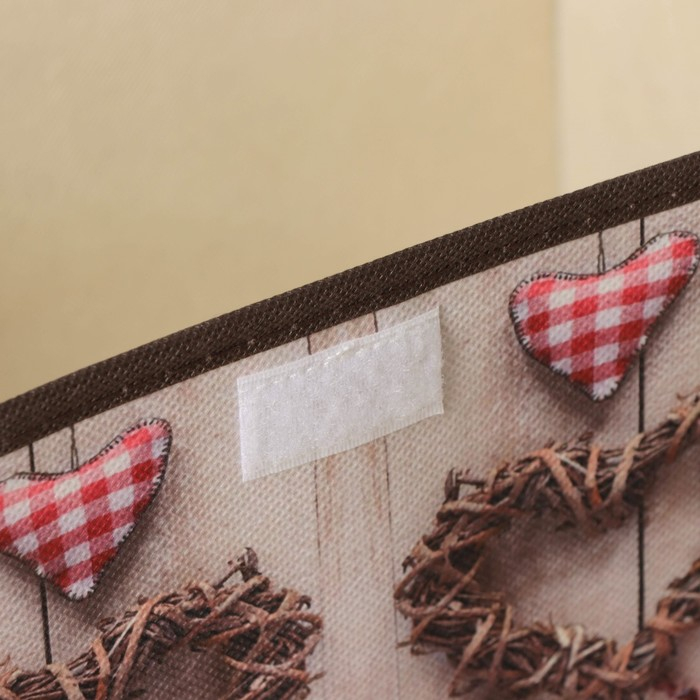 Короб стеллажный для хранения с крышкой &laquo;Сердца&raquo;, 37&times;24&times;24 см