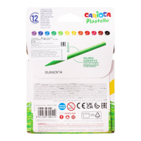 Мелки пластиковые 12 цветов, Carioca "Plastello", яркие цвета, экономичный расход, не пачкаются, круглые, в конверте Мелки пластиковые 12 цветов, Carioca "Plastello", яркие цвета, экономичный расход, не пачкаются, круглые, в конверте