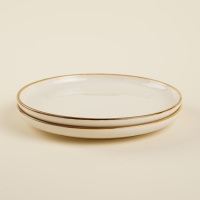 Набор тарелок фарфоровых SL Home &laquo;Леггеро&raquo;, d=20,3 см, цвет бежевый