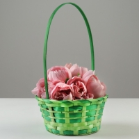 Корзина плетеная, 20,5 &times; 9,5 &times; 33 см, зелёная, бамбук