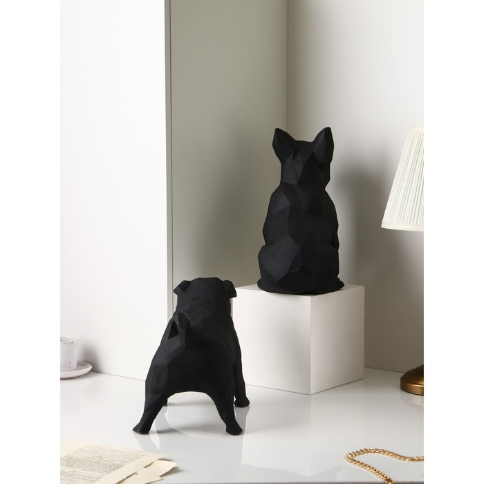 Набор фигур &laquo;Бульдог&raquo;, геометрия, полистоун, 34 см, цвет черный