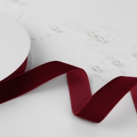 Лента бархатная, 25 мм, 18 ± 1 м, цвет бордовый №46 Лента бархатная, 25 мм, 18 ± 1 м, цвет бордовый №46