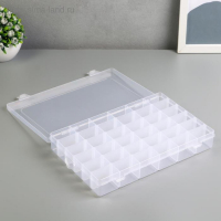 Шкатулка пластик для мелочей "Прямоугольная" 36 отделений 4,3х27,5х17,8 см