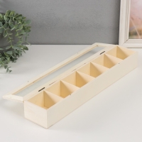 Шкатулка дерево под роспись со стеклом с делениями "Прямоугольная" без замка 45х8,5х6,5 см Шкатулка дерево под роспись со стеклом с делениями "Прямоугольная" без замка 45х8,5х6,5 см