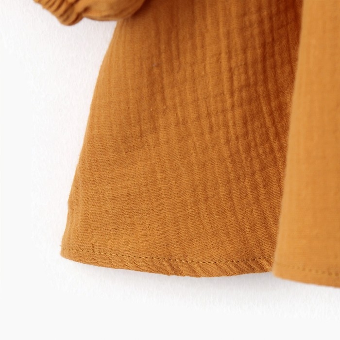 Платье детское с длинным рукавом KAFTAN "Муслин", размер 30 (98-104 см) цвет горчичный