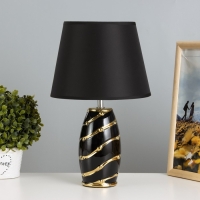 Настольная лампа "Касиния" Е14 40Вт черно-золотой 22х22х35 см RISALUX