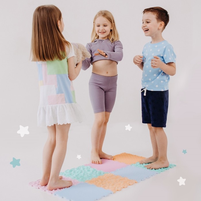 Модульный массажный коврик ОРТОДОН, набор №2 &laquo;Малыш&raquo; пастельные цвета