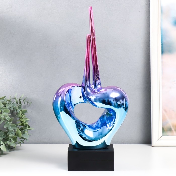 Сувенир керамика Сувенир керамика "Абстракция. Сердце" сиренево-синий 9,5х20х41 см
