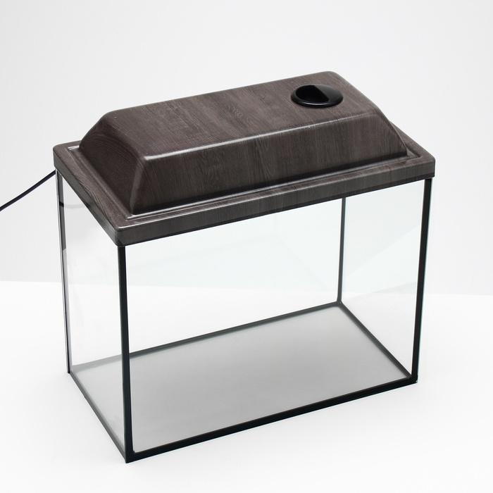 Аквариум Аквариум "Прямоугольный" с крышкой, 20 литров, 36 х 19 х 29/34 см, венге