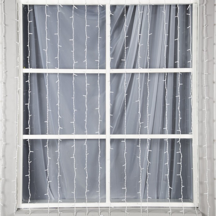 Гирлянда &laquo;Занавес&raquo; 2 &times; 3 м, IP44, УМС, белая нить, 760 LED, свечение белое, мерцание, 220 В