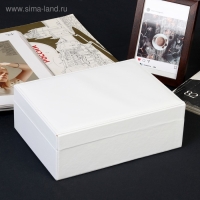 Шкатулка кожзам для украшений "Белая матовая" 8,7х23х17,5 см Шкатулка кожзам для украшений "Белая матовая" 8,7х23х17,5 см