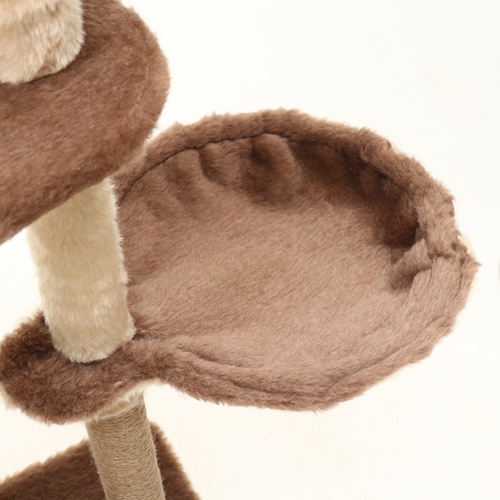 Комплекс для кошек с когтеточкой, разборный, 3-х уровневый, 80 х 42 х 139 см, бежевый Комплекс для кошек с когтеточкой, разборный, 3-х уровневый, 80 х 42 х 139 см, бежевый