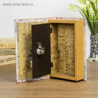 Сейф-книга дерево "Эйфелева башня в нежно-голубых тонах" кожзам 21х13х5 см