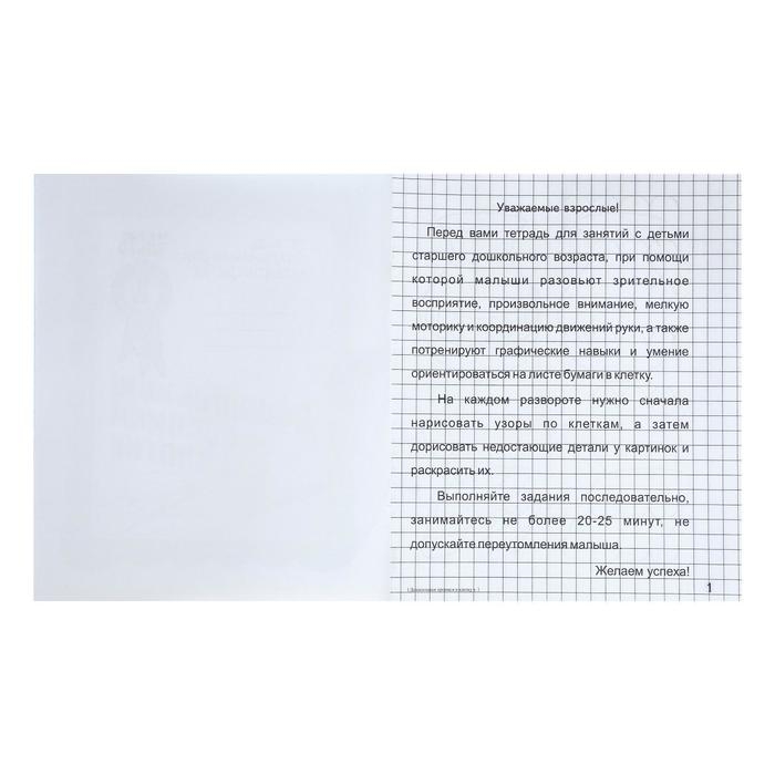 Рабочая тетрадь &laquo;Дошкольные прописи в клетку&raquo;, часть1