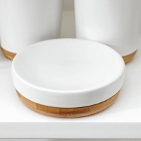 Набор аксессуаров для ванной комнаты «Эко», 4 предмета (мыльница, дозатор для мыла, 2 стакана), цвет белый Набор аксессуаров для ванной комнаты «Эко», 4 предмета (мыльница, дозатор для мыла, 2 стакана), цвет белый