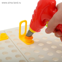 Конструктор винтовая мозайка &laquo;Пуговки шестеренки&raquo;, 4 в 1, с шуруповертом, 215 деталей