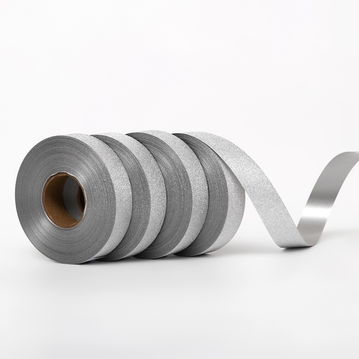 Лента Лента "ТИФФАНИ" для декора и подарков,серебро, 2 см х 50 м