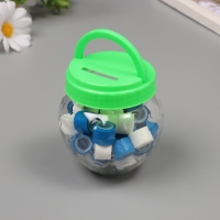 Клейкая лента пластик в банке "Белый и синий" н-р 40 шт 1,2 см, дл. 0,9 м 7х7х9 см Клейкая лента пластик в банке "Белый и синий" н-р 40 шт 1,2 см, дл. 0,9 м 7х7х9 см