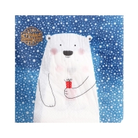 Салфетки бумажные &laquo;Белый мишка с подарком&raquo;, 33х33 см, набор 20 шт.