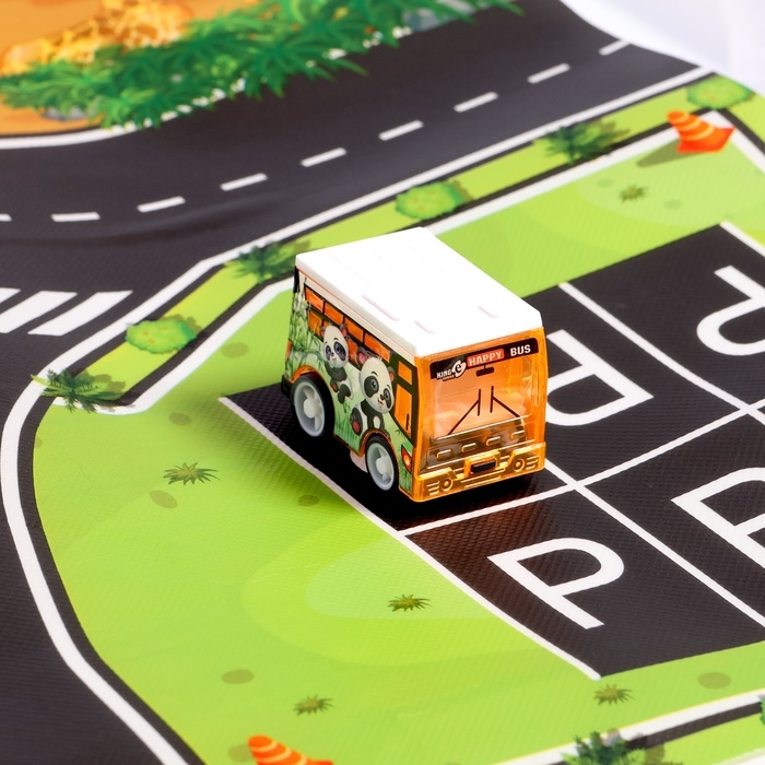 Игровой набор &laquo;Зоопарк&raquo;, 4 инерционные машинки, коврик-дорога