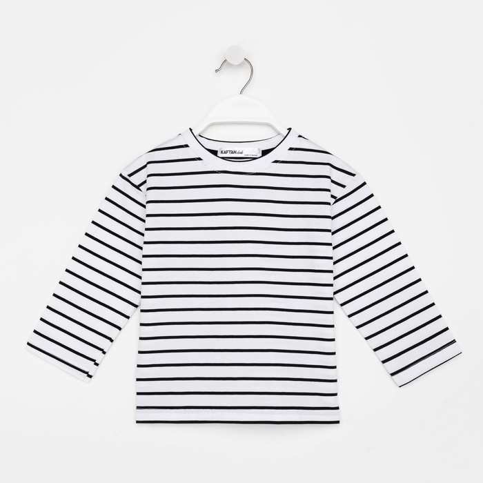 Лонгслив детский в полоску KAFTAN, размер 32 (110-116 см), цвет белый/чёрный