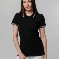 Рубашка поло женская Virma Stripes Lady, черная, размер L