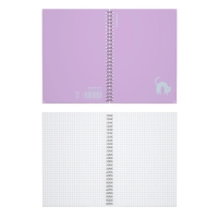 Тетрадь на спирали, 80 листов в клетку, ErichKrause Brave cats, пластиковая обложка, блок офсет 100% белизна, фиолетовая