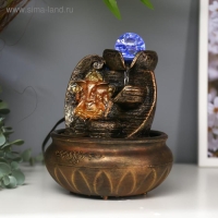 Фонтан настольный от сети, подсветка "Золотой Ганеша у природного фонтана" 20,5х15х15 см Фонтан настольный от сети, подсветка "Золотой Ганеша у природного фонтана" 20,5х15х15 см