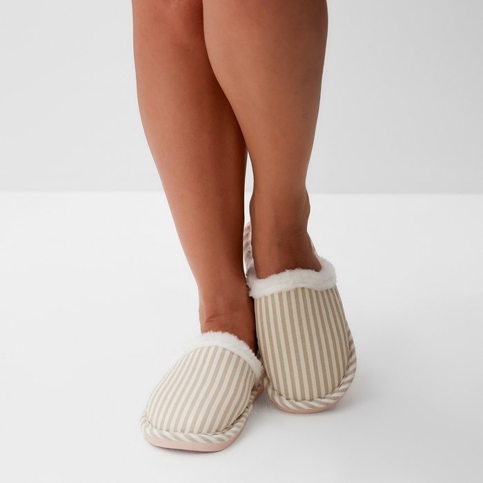 Тапочки женские, размер 36-37, бежевый Тапочки женские, размер 36-37, бежевый