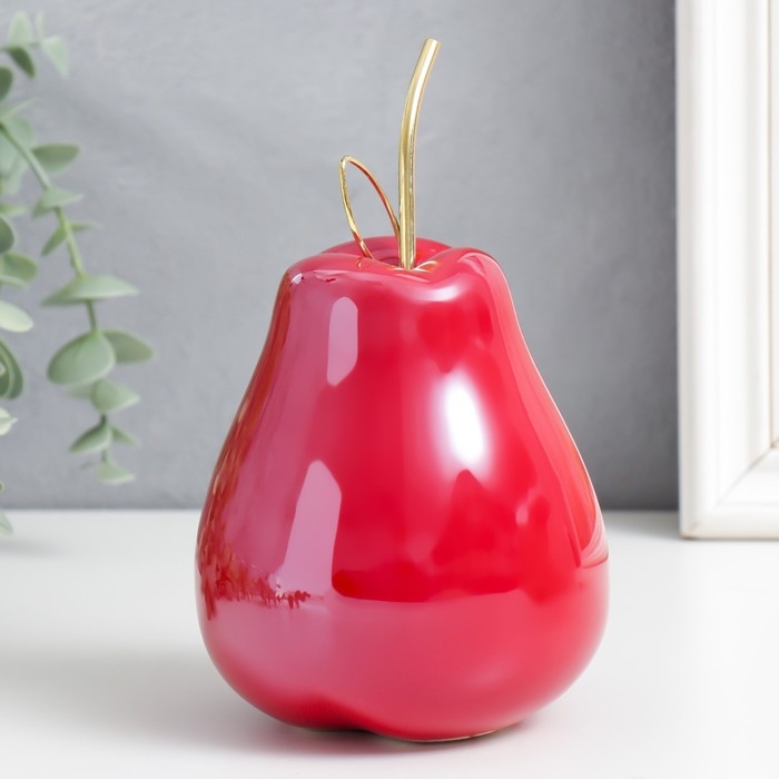 Сувенир керамика, металл Сувенир керамика, металл "Груша перламутр с веточкой" МИКС 10х10х16 см