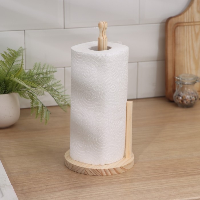 Держатель для бумажных полотенец с фиксатором, сосна Держатель для бумажных полотенец с фиксатором, сосна