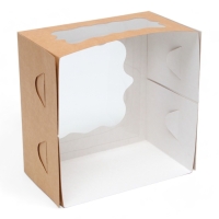 Кондитерская упаковка, "Bon appetit", 2 окна , 19 х19 х11,5 см Кондитерская упаковка, "Bon appetit", 2 окна , 19 х19 х11,5 см