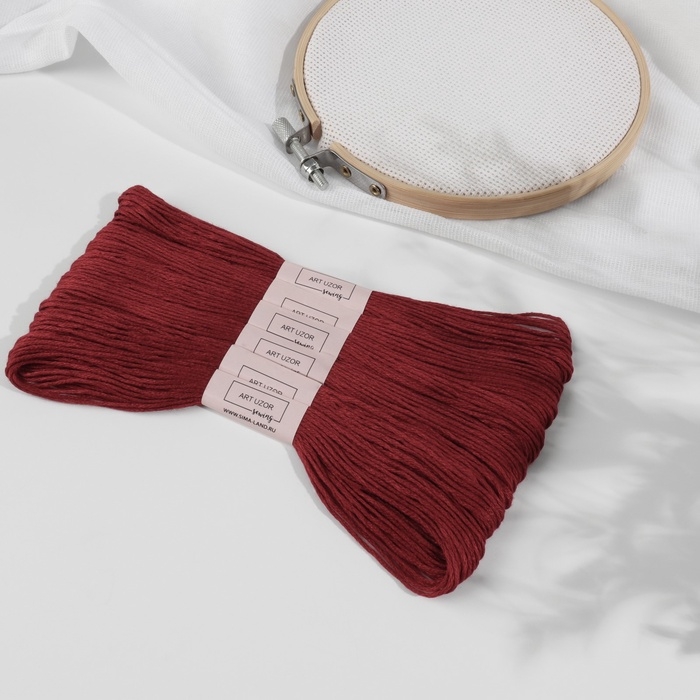 Набор ниток мулине №816, 8 &plusmn; 1 м, 6 шт, цвет гранатовый