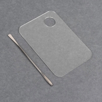 Палитра для смешивания лаков, 10 &times; 15 см, с шабером 15 см, цвет прозрачный глянцевый