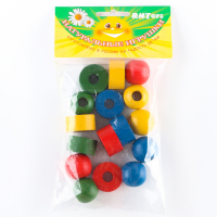 Шнуровка «Шарики и шайбочки», бусы геометрические цветные Шнуровка «Шарики и шайбочки», бусы геометрические цветные