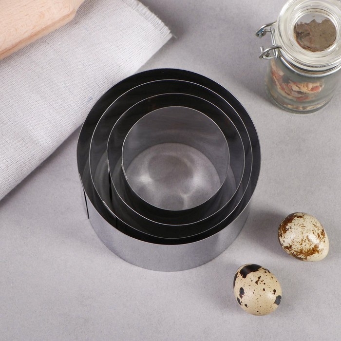 Набор форм для выпечки и выкладки &laquo;Круг&raquo;, d-10, h-6,6 см, 4 шт