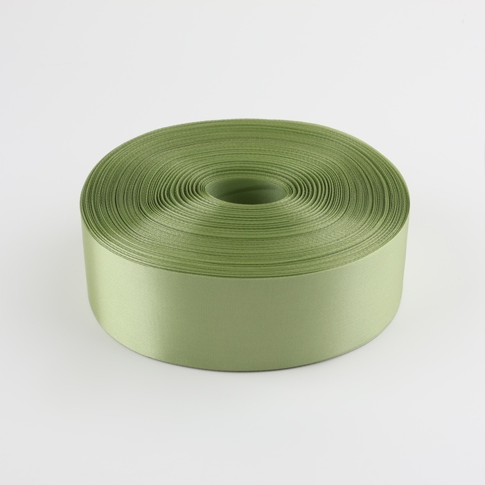 Лента атласная, 50 мм &times; 100 &plusmn; 5 м, цвет фисташковый