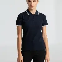 Рубашка поло женская Practice women 270 темно-синяя с белым, размер M