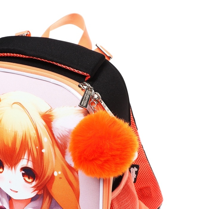 Рюкзак каркасный, 35х26х13, Seventeen, девочка EVA, чёрный/оранжевый Рюкзак каркасный, 35х26х13, Seventeen, девочка EVA, чёрный/оранжевый