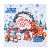 Новогодние салфетки бумажные Мой выбор &laquo;Новогоднее Чудо&raquo; 3 слоя, 33х33 см, 20 шт