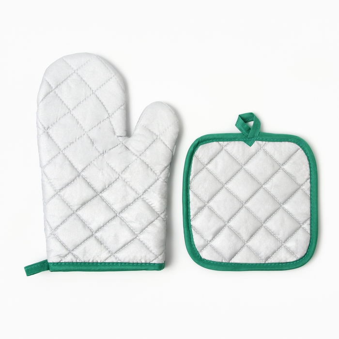 Кухонный набор 2 пр.Доляна Розы прихватка 17*17см, варежка-прихватка  26*16 см,100%п/э