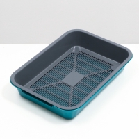 Туалет средний с сеткой 36 х 26 х 6,5 см, серый/бирюзовый