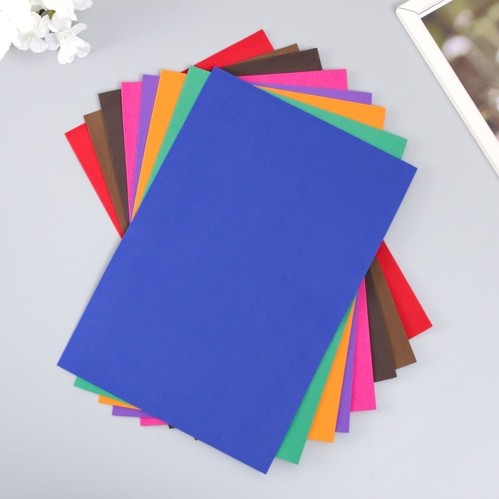 Фоамиран Фоамиран "Астра" 1 мм, 20х30 см (набор 8 листов) цв. тёмное ассорти