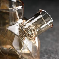 Чайник стеклянный заварочный &laquo;Круиз&raquo;, 800 мл, с металлическим ситом, цвет золотой