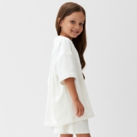 Костюм детский (футболка, шорты) KAFTAN Plushy р.32 (110-116), белый