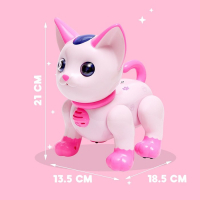 Робот кот &laquo;Умный питомец&raquo; ZHORYA, программируемый, на пульте управления, интерактивный: звук, свет, танцующий, музыкальный, на батарейках, на русском языке, розовый