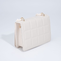 Сумка женская мессенджер из искусственной кожи с цепью, 14&times;20 см, цвет молочный