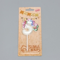 Свеча в торт "Единорог", цифра "5", 6 см Свеча в торт "Единорог", цифра "5", 6 см