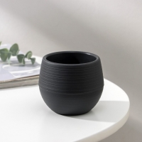 Горшок для цветов с поддоном &laquo;Япония&raquo;, 125 мл, d=8 см, h=6,5 см, цвет графитовый