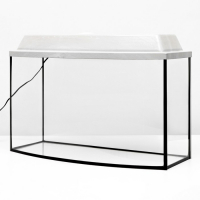 Аквариум "Телевизор" с крышкой, 55 литров, 63 х 25 х 36/41 см, беленый дуб